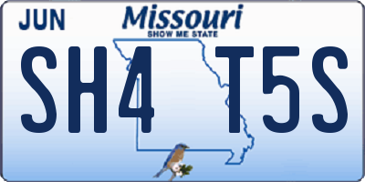 MO license plate SH4T5S