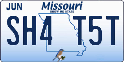 MO license plate SH4T5T