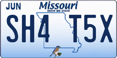 MO license plate SH4T5X