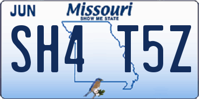 MO license plate SH4T5Z