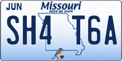 MO license plate SH4T6A