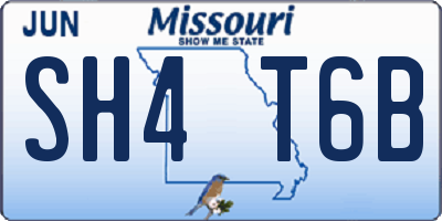 MO license plate SH4T6B