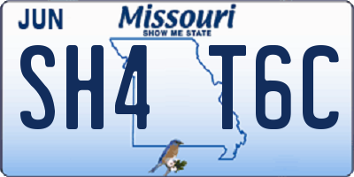 MO license plate SH4T6C