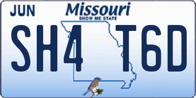 MO license plate SH4T6D