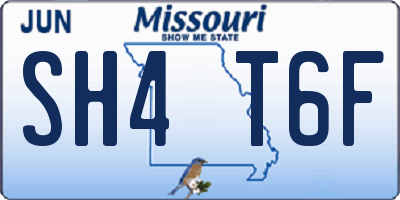 MO license plate SH4T6F