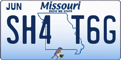 MO license plate SH4T6G