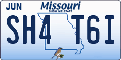 MO license plate SH4T6I