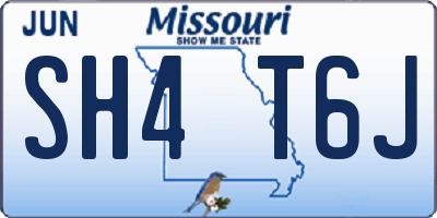 MO license plate SH4T6J