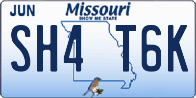 MO license plate SH4T6K