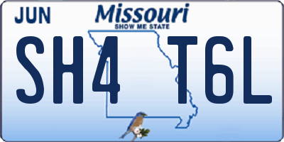 MO license plate SH4T6L