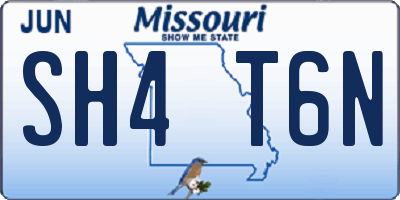 MO license plate SH4T6N