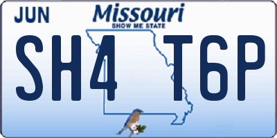 MO license plate SH4T6P