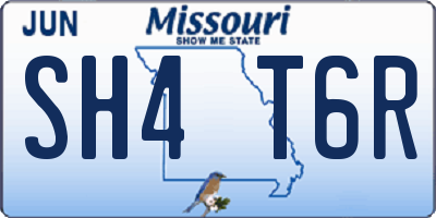 MO license plate SH4T6R