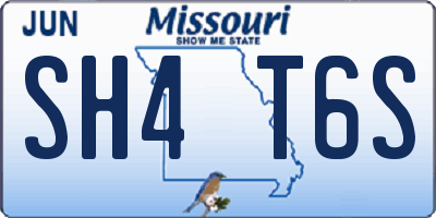 MO license plate SH4T6S