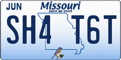 MO license plate SH4T6T