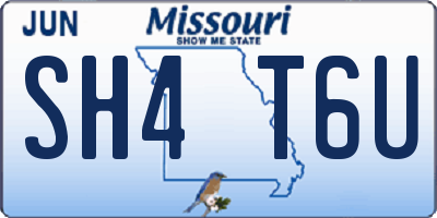 MO license plate SH4T6U