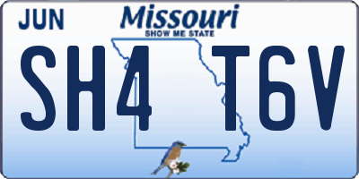MO license plate SH4T6V