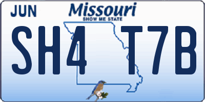 MO license plate SH4T7B
