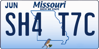 MO license plate SH4T7C