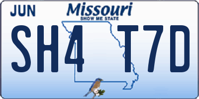 MO license plate SH4T7D