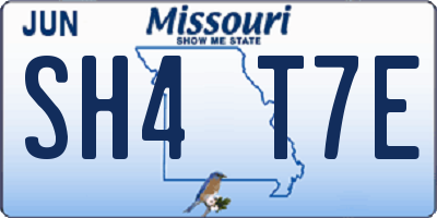 MO license plate SH4T7E