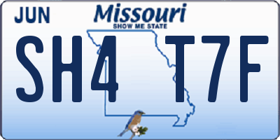 MO license plate SH4T7F
