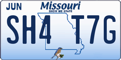 MO license plate SH4T7G