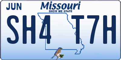 MO license plate SH4T7H