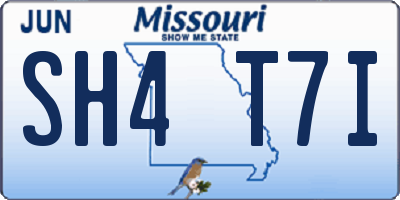 MO license plate SH4T7I