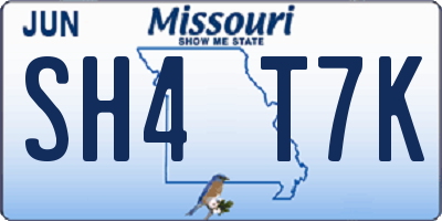 MO license plate SH4T7K