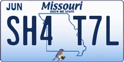 MO license plate SH4T7L