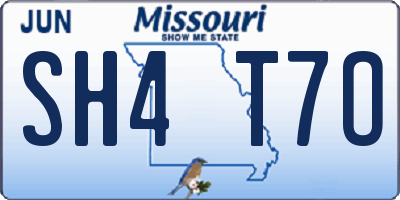MO license plate SH4T7O