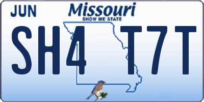 MO license plate SH4T7T