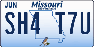 MO license plate SH4T7U