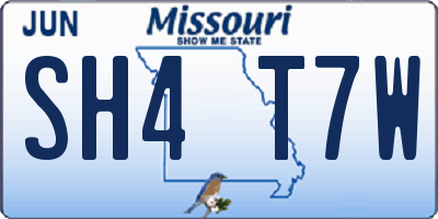 MO license plate SH4T7W