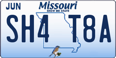 MO license plate SH4T8A