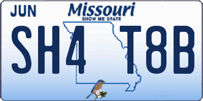 MO license plate SH4T8B