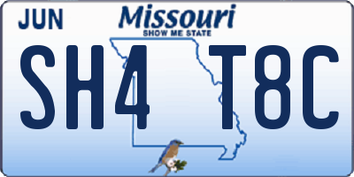 MO license plate SH4T8C