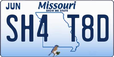 MO license plate SH4T8D