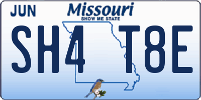 MO license plate SH4T8E