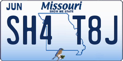 MO license plate SH4T8J