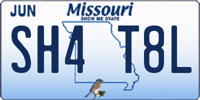 MO license plate SH4T8L