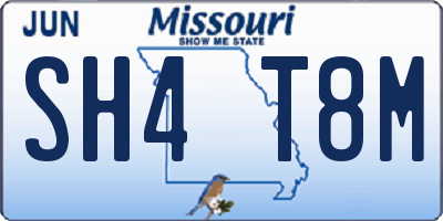 MO license plate SH4T8M