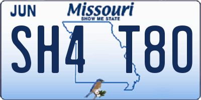 MO license plate SH4T8O