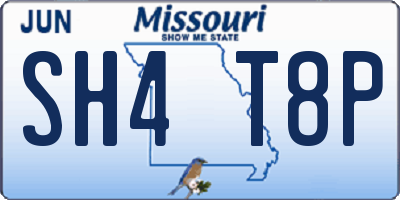 MO license plate SH4T8P