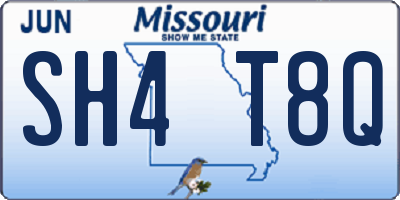 MO license plate SH4T8Q