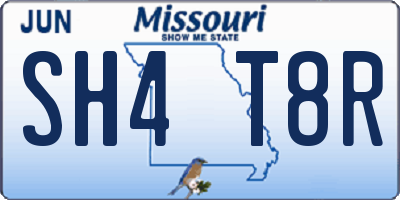 MO license plate SH4T8R