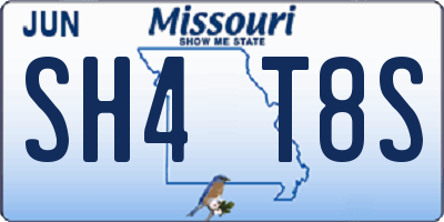 MO license plate SH4T8S