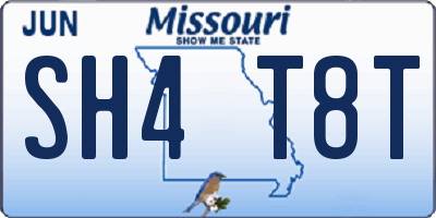 MO license plate SH4T8T