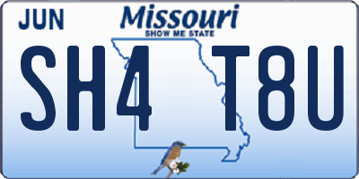MO license plate SH4T8U